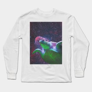 a turtle in the sky painting Long Sleeve T-Shirt